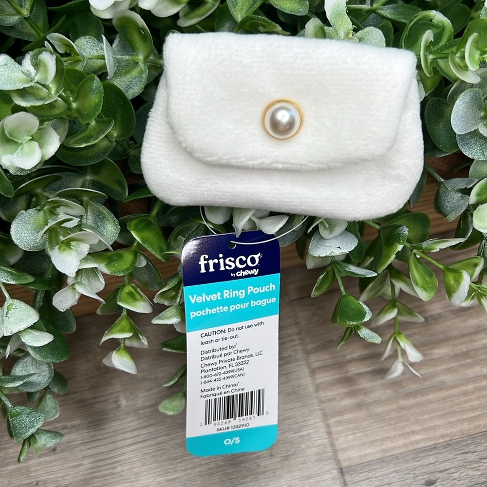 Frisco Wedding Velvet Ring Pouch for Dog or Cat, One Size